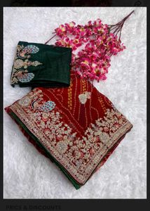 Bridal Saree  Blouse 44 Inch No coins❌ Fix Rate