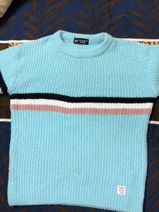 Cute Striped Sleeve Pullover Sweater