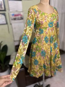 Floral Print Long Sleeve Dress🤍💖✨