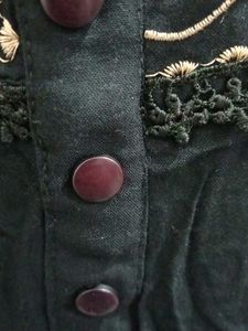 Embroidered Black Top