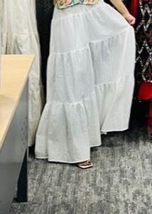 White Tiered Maxi Skirt