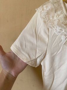 Cream Lace Insert Top