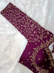 Wine Embroidered Blouse