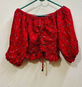 Women Red Off shoulder Top ❤️