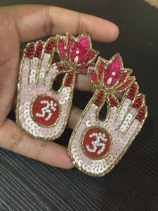 Handmade Om Lotus Earrings