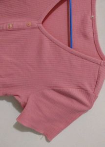 Dressberry Pink Ribbed Top