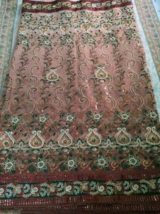 Net Sari Kundan Embroidery