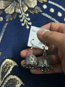 Silver Jhumka Earrings