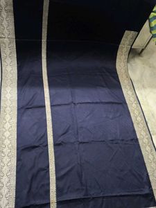 Elegant Navy Blue Banarasi Silk Saree