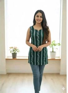 Stylish Green Floral Top