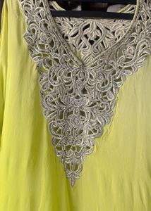 Lime Green Embellished Kurti