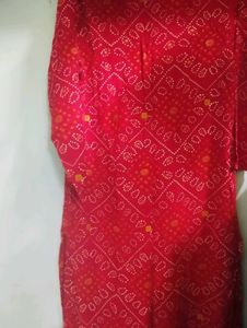Red Printed Kurta