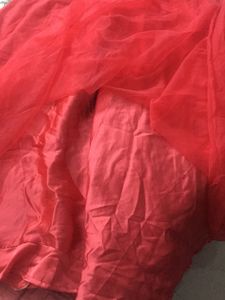 Gown, Long Black Up And Red Bottom,