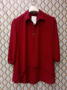 New With Tag Korean Formal Rust Cute Top