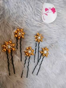 Pearl Flower Hair Pins