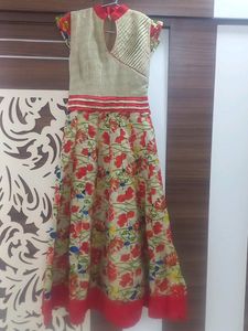 Heavy Wedding Floral Golden Dress