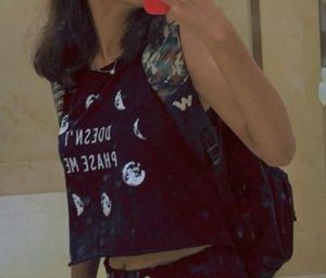 Black Phases of Moon Crop Top