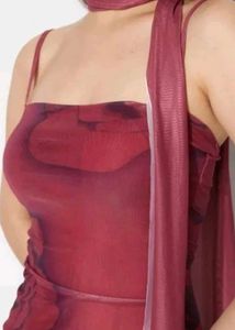 Maroon Floral Bodycon Dress