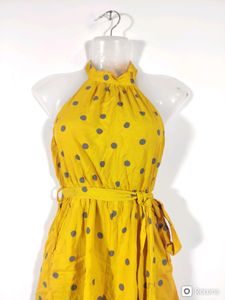 Mustard Yellow Printed Casual Jumpsuit (Women)