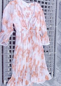 Floral Chiffon Midi Dress