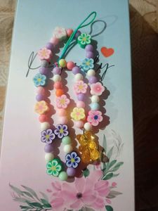 Beaded Flower Phone Charm