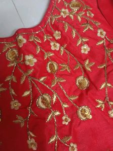 Red Embroidered Blouse