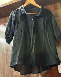 Black Button-Down Top