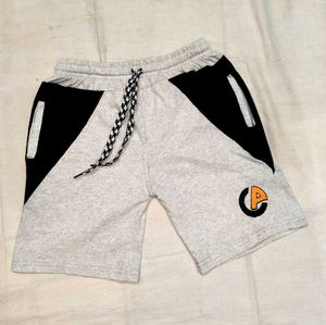 Grey &amp; Black Graphic Print Shorts