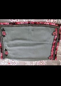 Party Wear Grey Saree