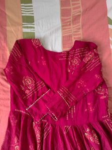 Red Floral Print Kurta
