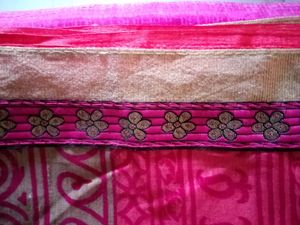 Pink &amp; Gray Printed Saree