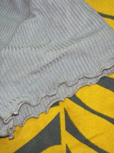 Light Blue Ribbed Crop Top