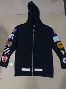 Off-White Embroidered Patch Hoodie Unisex