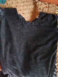 Elegant Black Velvet Kurta Set