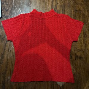 Red Textured Top