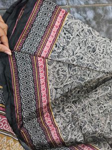 black Saree with beautiful patterns