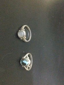 Silver Moonstone+ Firoza Ring