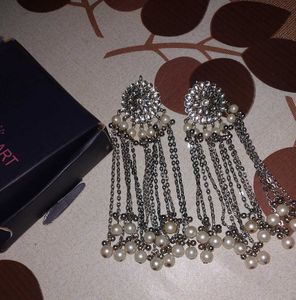 Elegant Silver Tone Dangle Earrings