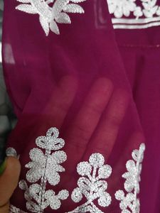 Maroon Embroidered Kurta