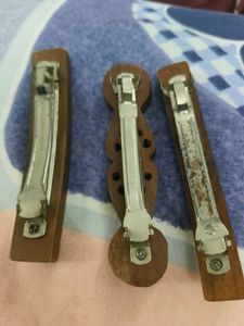 Pair Of 3 Wooden Hair Clips