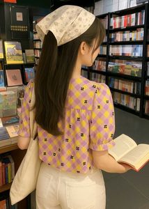 Cute Patterned Korean Top