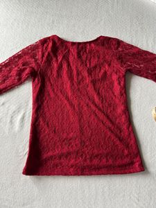 Red Lace Top - S