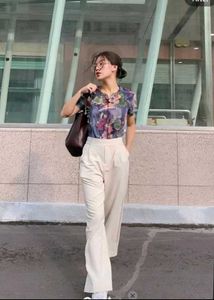 New With Tag Korean Floral Cute Half Shirt