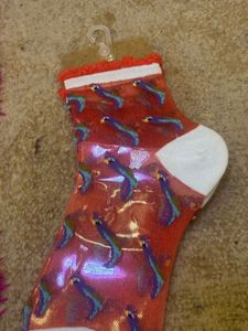 Funky Parrot Mesh Glittery Socks