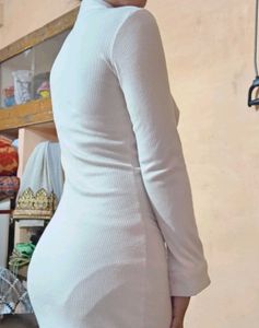 Ribbed Button-Down Shirt Dress