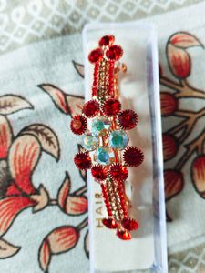 Red Rhinestone Hair Clip