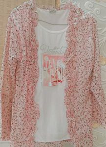 Women Flower Print Jacket Top