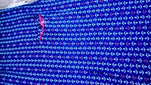 Blue Anchor Print Dress