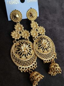 Golden Jhumka Earrings