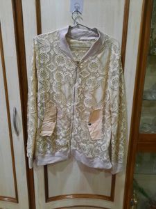 Lace Detail Bomber Jacket